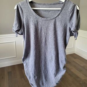 Maternity tie sleeve top